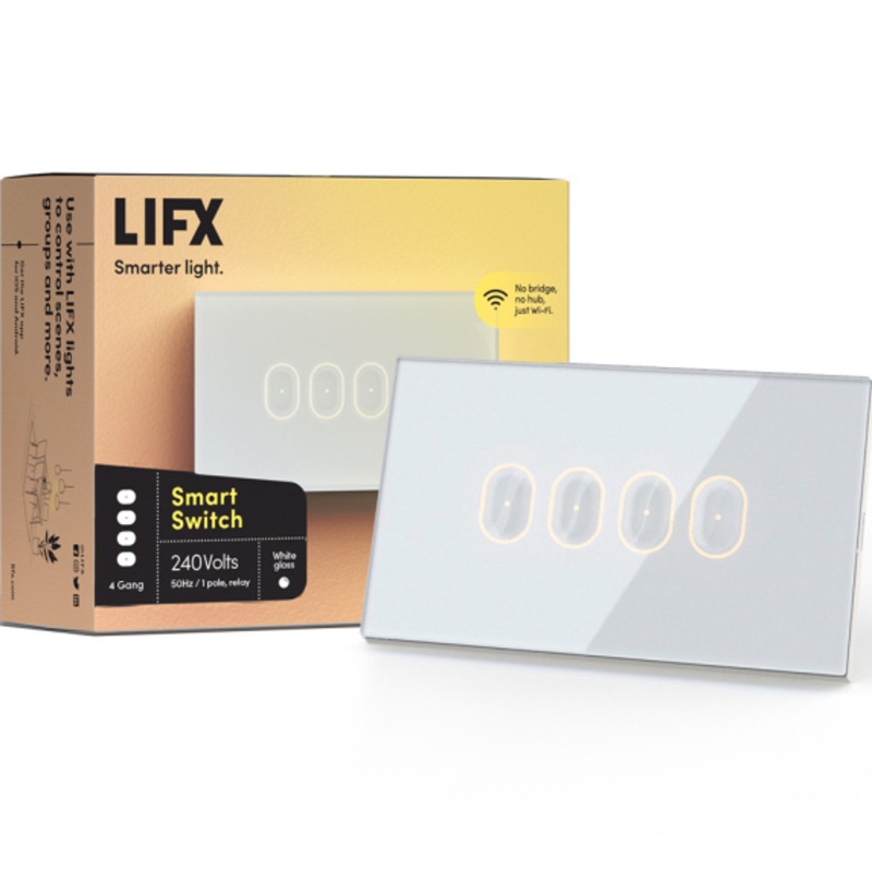 Buy LIFX Smart Light Switch 4Gang White AU/NZ MyDeal