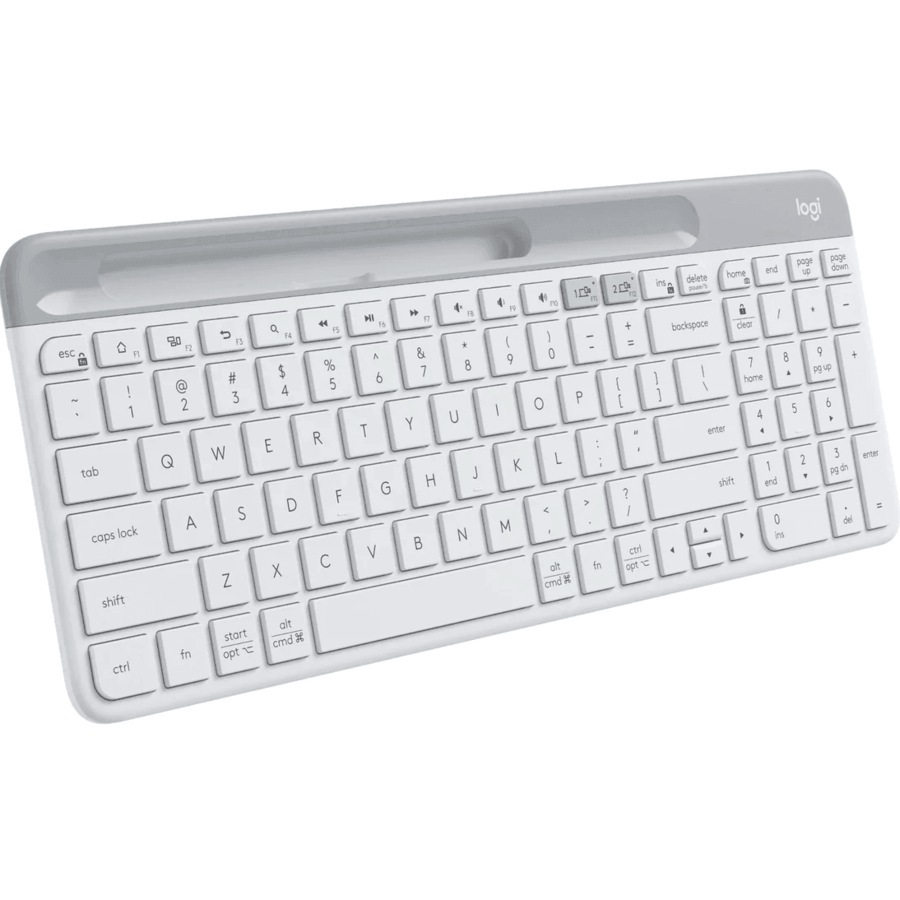 Logitech K580 Slim Multi-Device Wireless Keyboard Phone Tablet Holder Compact White