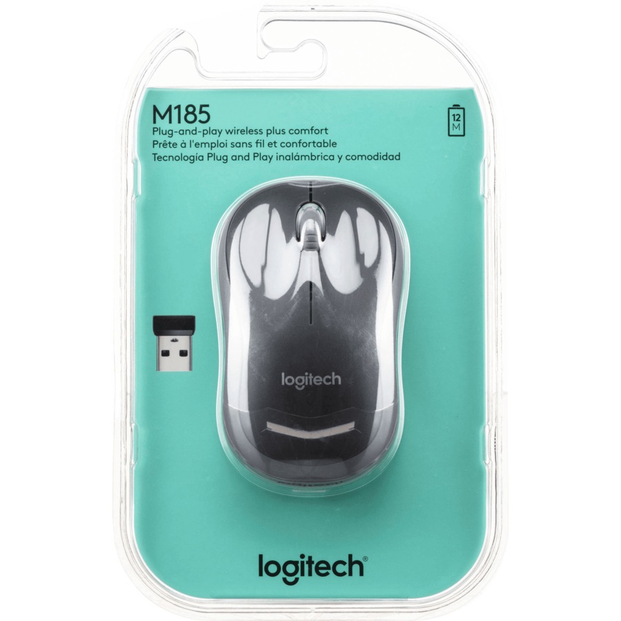 Logitech M185 Wireless Mouse Black/Grey