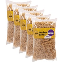 Marbig Rubber Bands Size No.18 500g Bag Pack 5 BULK
