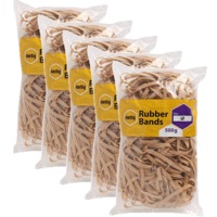 Marbig Rubber Bands Size No.65 500G Bag Pack 5 BULK