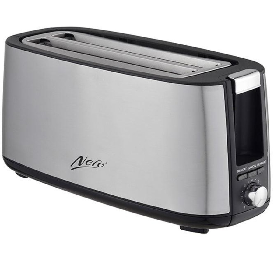 Buy Nero 4 Slice Toaster Long Stainless Steel - Everyday Rewards Shop