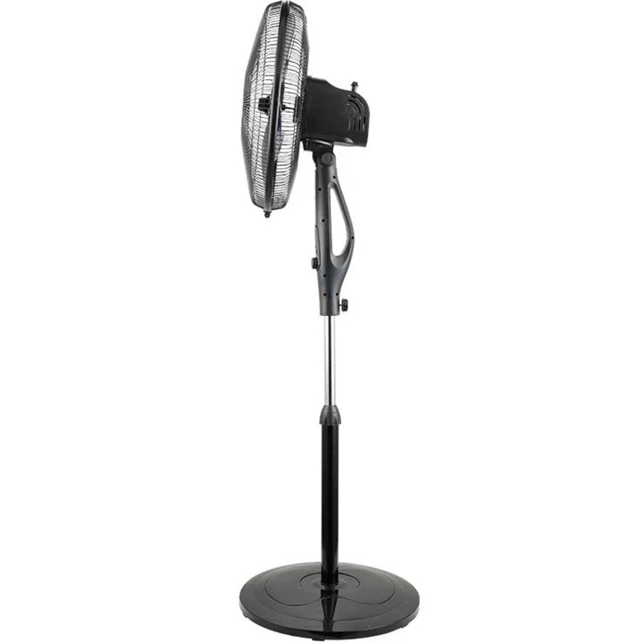 Nero Quiet Pedestal Fan 40cm Oscillating Rotating 6 Speeds Black Adjustable