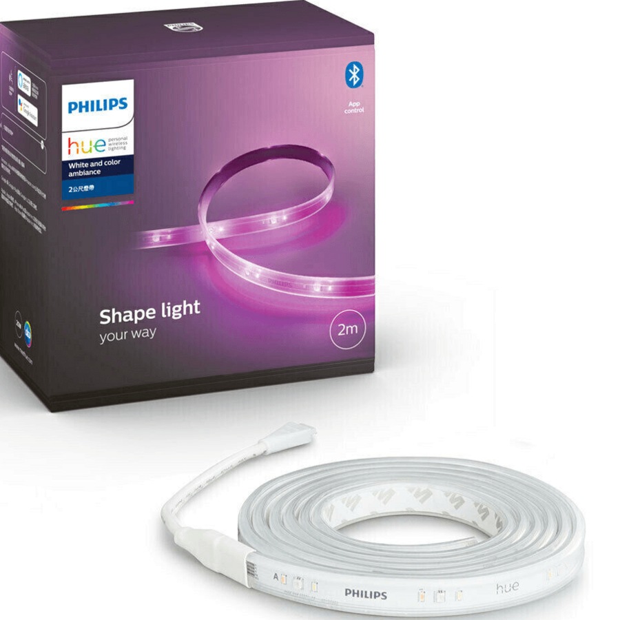 Philips Hue Smart Shape Light Bluetooth 2m LED Lightstrip Plus White & Colour Ambiance Strip Lights