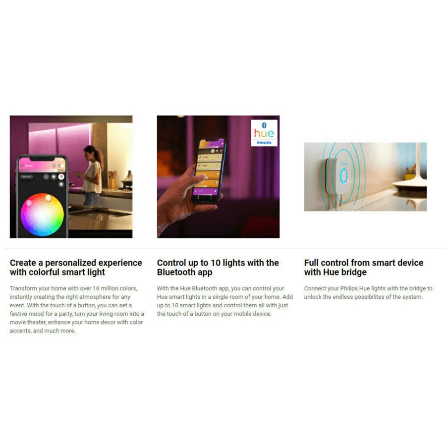 Philips Hue Smart Shape Light Bluetooth 2m LED Lightstrip Plus White & Colour Ambiance Strip Lights