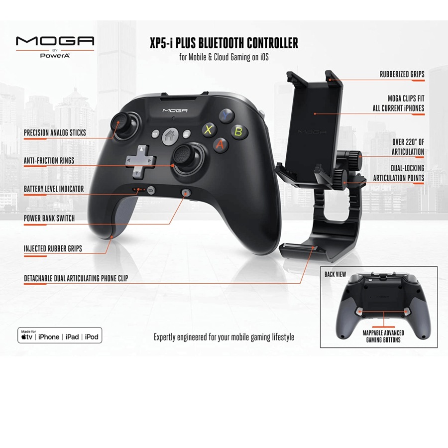 PowerA MOGA Mobile Gaming XP5-i Plus iOS TV Bluetooth Controller Mobile iPhone/Ipad /Apple & Cloud