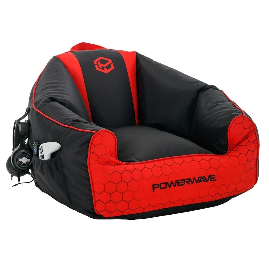 Powerwave PUFF Gaming Bean Bag Chair Red