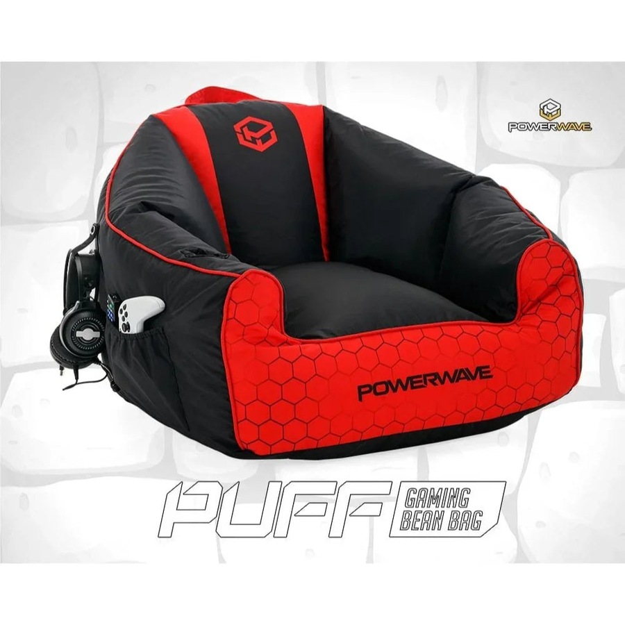 Powerwave PUFF Gaming Bean Bag Chair Red