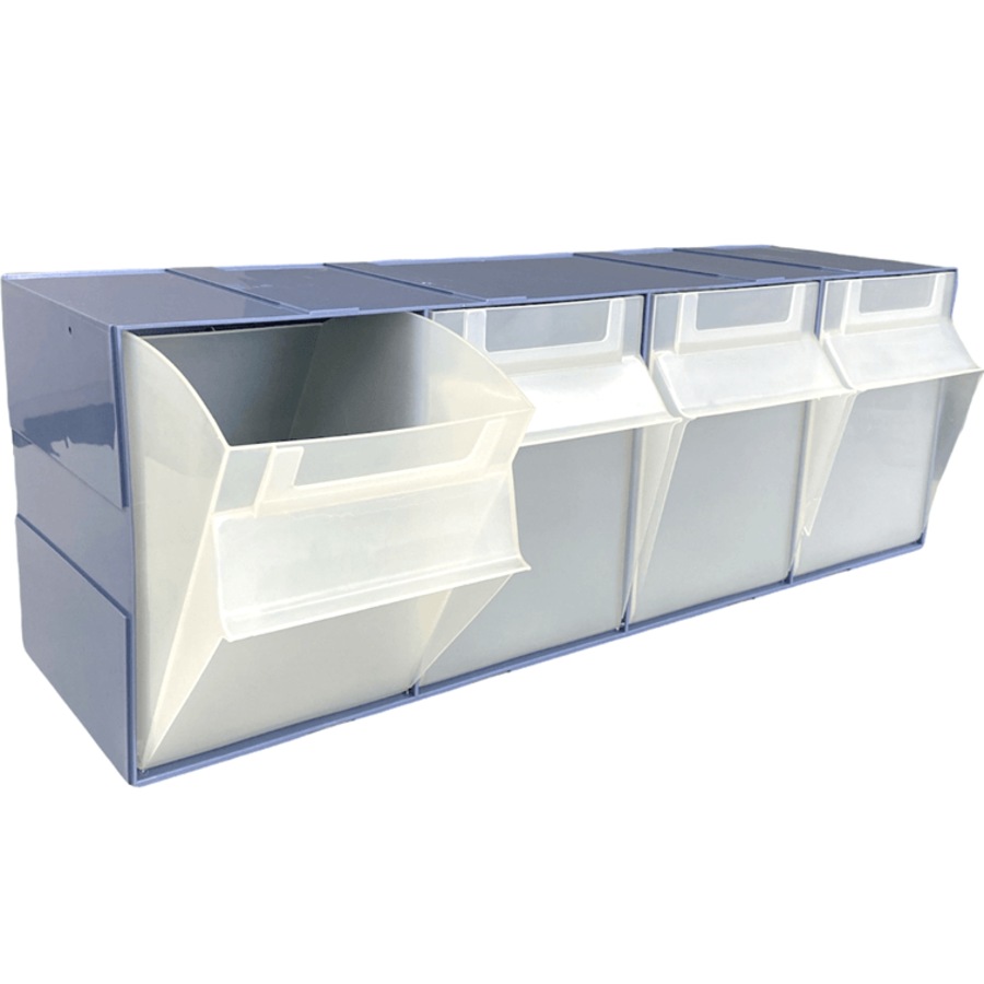 Buy Shuter 4 Compartment Storage Cabinet Tilt Free Block Bin Stackable ...