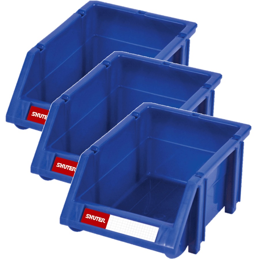 Buy Shuter Tools Parts Storage Bin Stacking Blue 3 Pack - Everyday ...