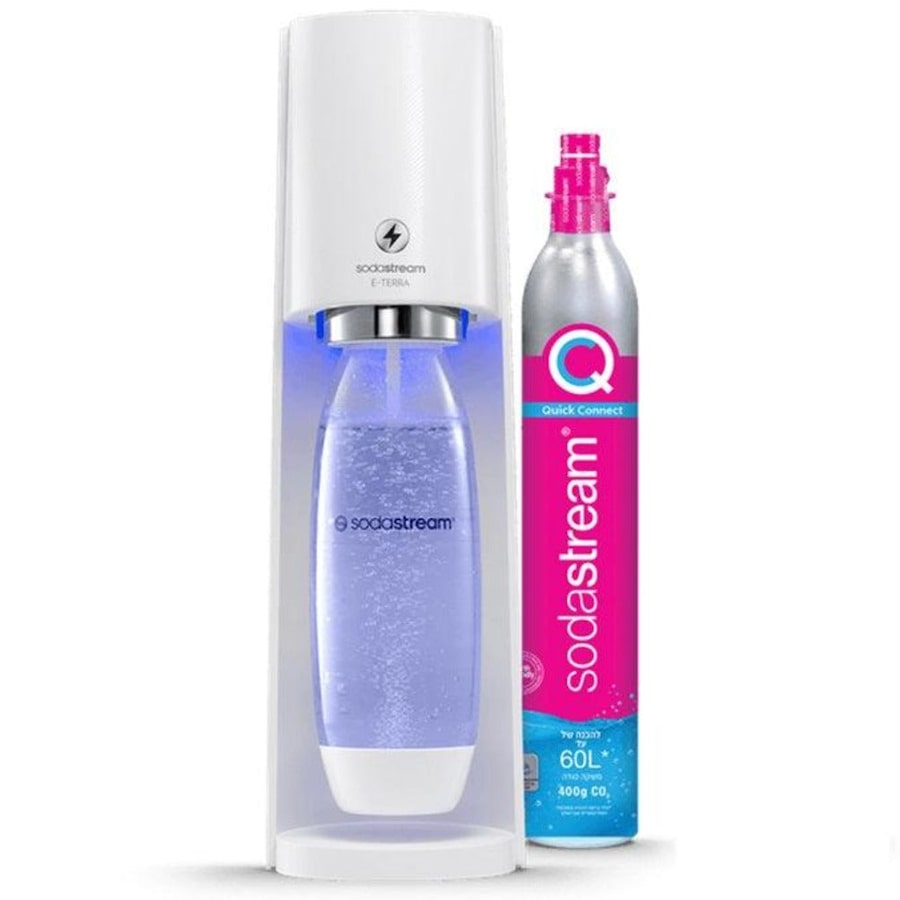 Sodastream E-Terra Starter Pack Soft Fizzy Drink Sparkling Electric Maker Soda Stream White
