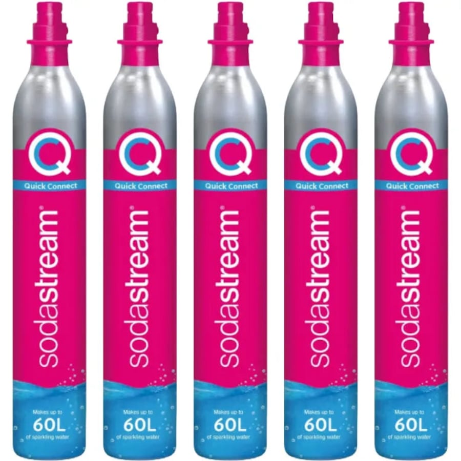 Sodastream Quick Connect Gas CO2 Cylinder 60L Refill Replacement Pink Pack 5