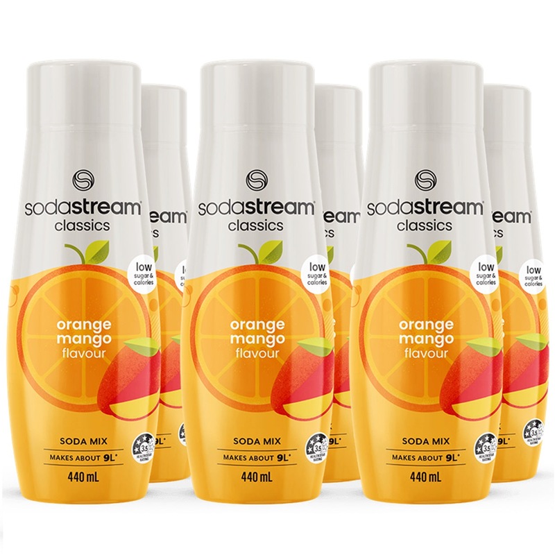 Buy SodaStream Zero Sugar Orange Mango Syrup Soda Mix 440mL Low Calorie Pack 6 BULK MyDeal