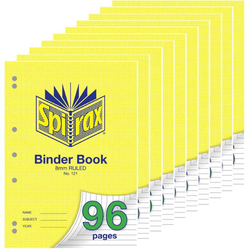 Buy Spirax 121 Binder Exercise Book 8mm Ruled 96 Page A4 Prepunched
