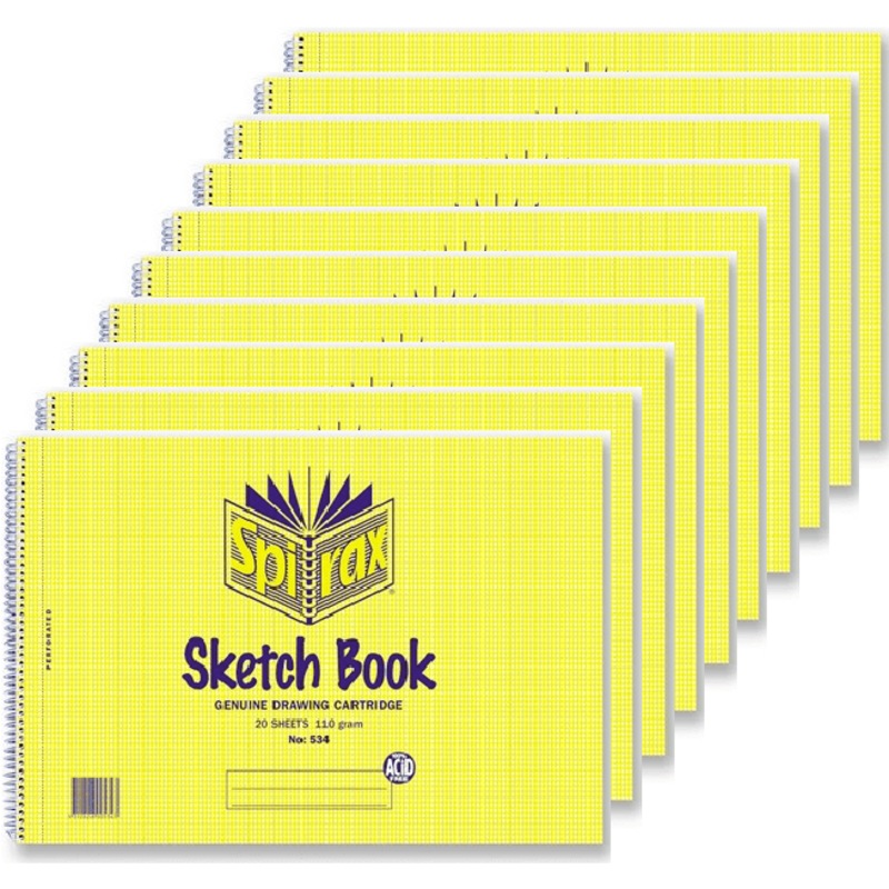 Buy Spirax 534 Sketch Book Spiral Bound 40 Page A4 Pack 10 MyDeal
