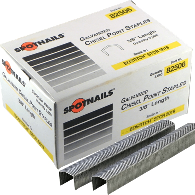 Buy Spotnails Galvanized Chisel B8 Staples 3/8" 10mm Leg Box 5,000 ...