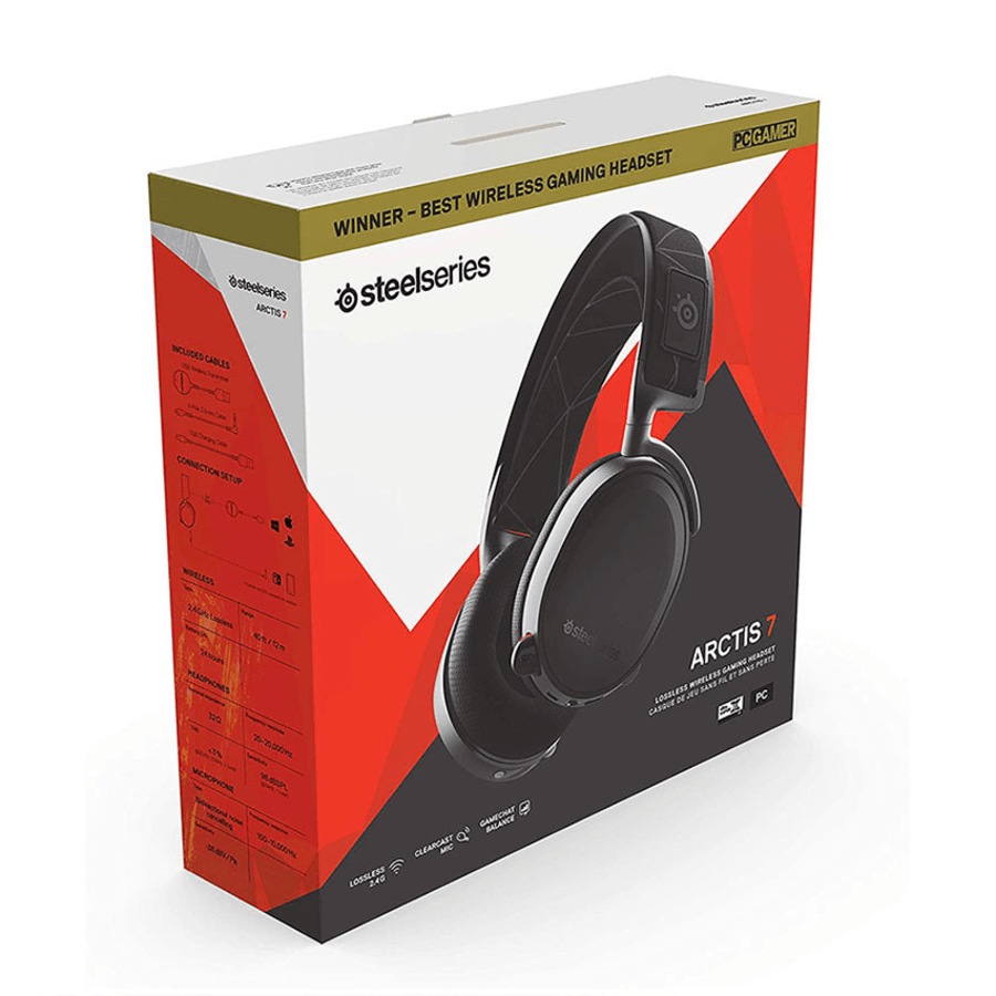 SteelSeries Arctis 7 RGB Wireless Gaming Headset Headphones Black