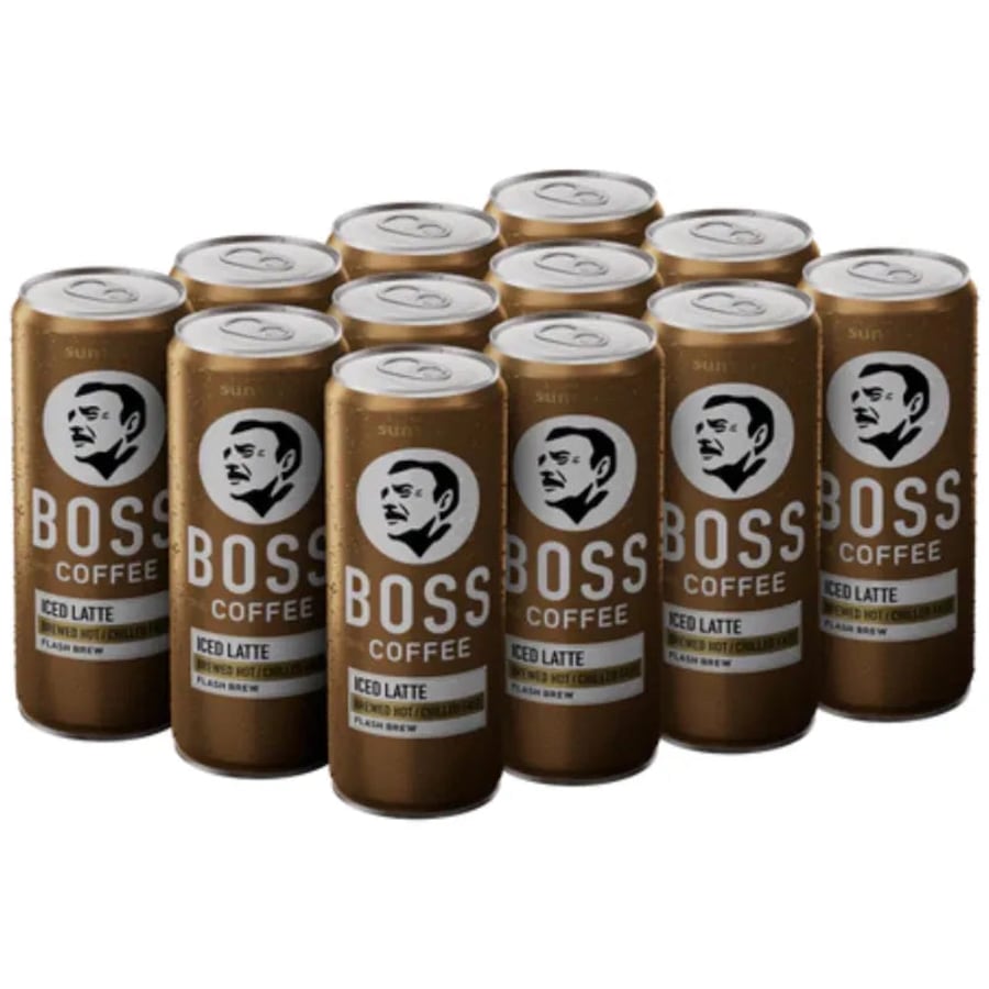 Suntory Boss Coffee Drink Iced Latte 237mL 12 Cans Bulk Pack Carton