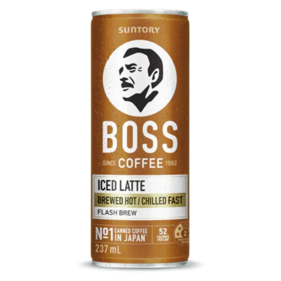 Suntory Boss Coffee Drink Iced Latte 237mL 12 Cans Bulk Pack Carton