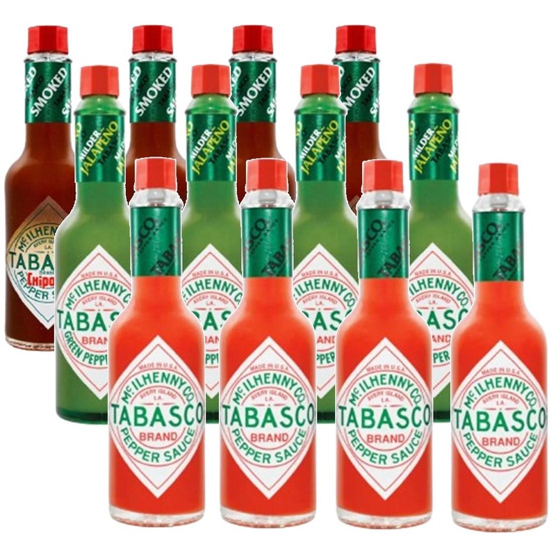 Buy Tabasco Mix 12 Pack Original Red/Chipotle/Green Pepper Hot Sauce