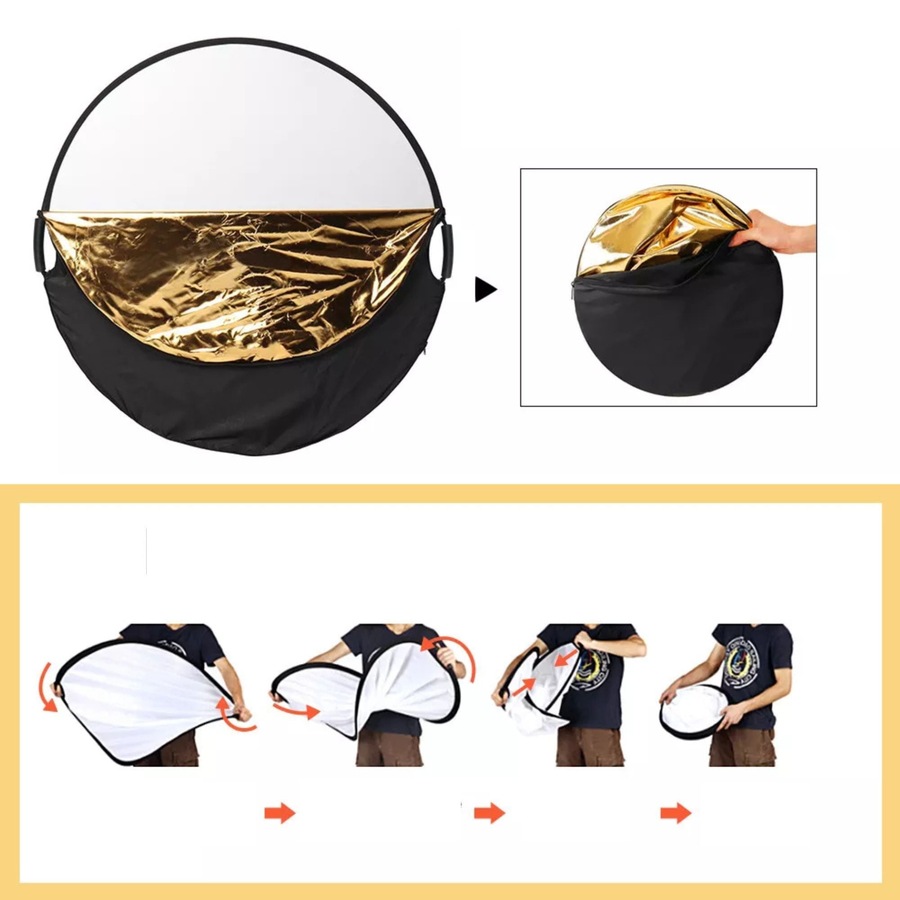 110CM 5in1 Photo Reflector With Handle Grip Studio Photography Light Collapsible