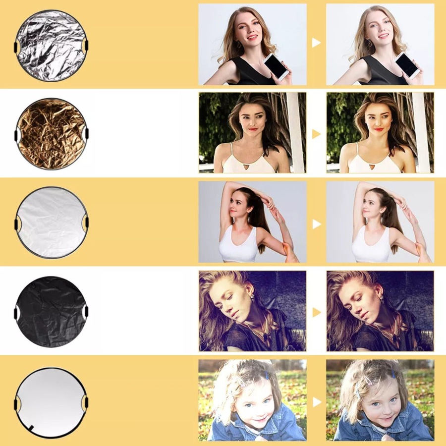 110CM 5in1 Photo Reflector With Handle Grip Studio Photography Light Collapsible