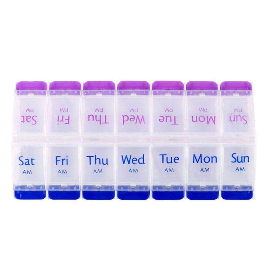 14 Slot AM PM Pill Box PM Medicine Organiser Case 7 Day Dispenser Medication