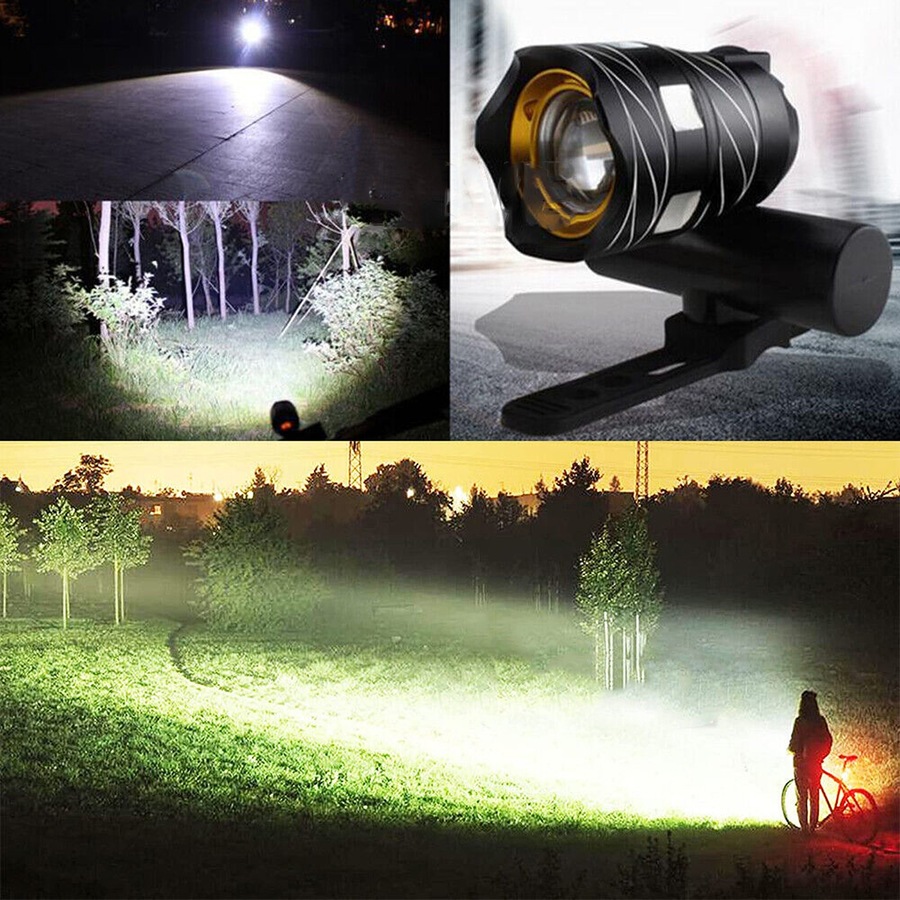 15000LM Bike Light Front Back Headlight Bicycle LED Rechargable USB Waterproof