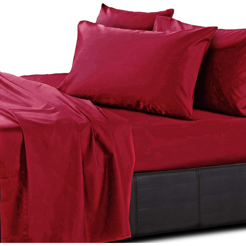 Buy 4 Piece Cotton Deep Pocket Bed Sheet 680 Thread Count Red MyDeal