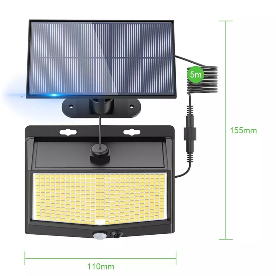 468 LED Solar Flood Light Motion Sensor Security Wall Yard Garden Outdoor Lamp