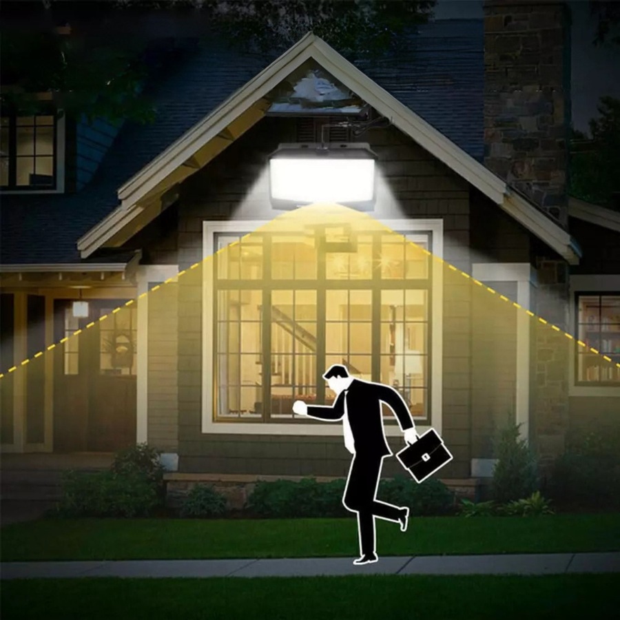 468 LED Solar Flood Light Motion Sensor Security Wall Yard Garden Outdoor Lamp