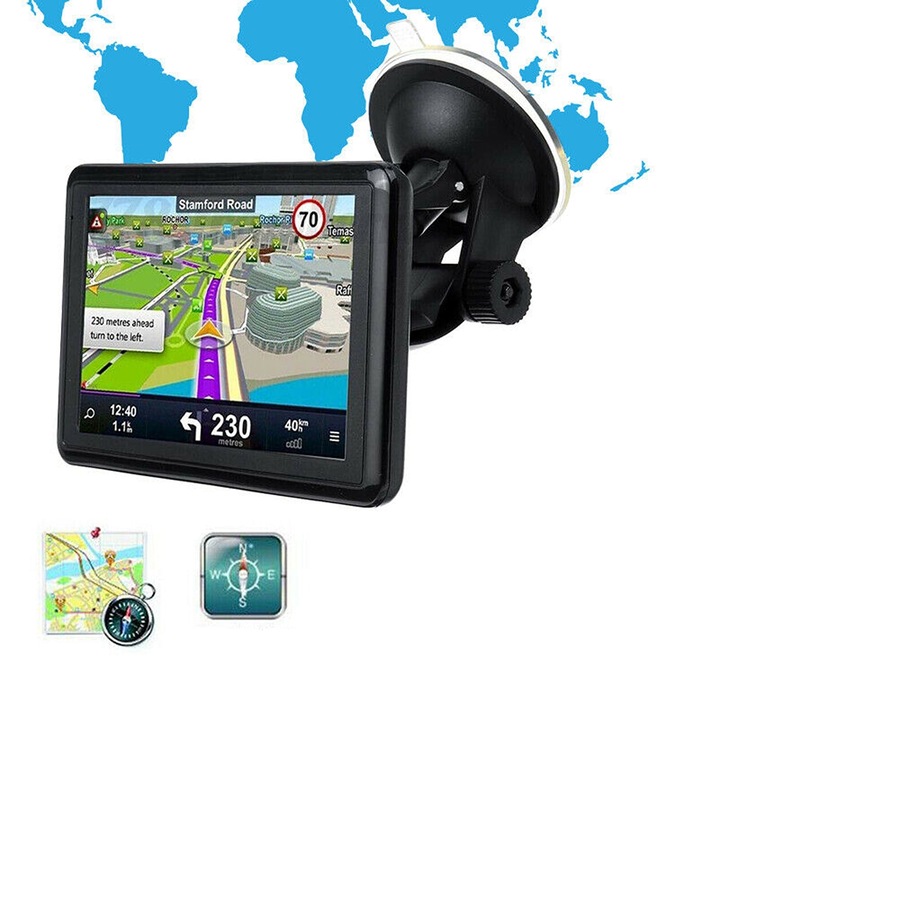 4G Car LCD Navigation GPS Navigator Speedcam Sat Nav Lifetime Map MP3 - 5in