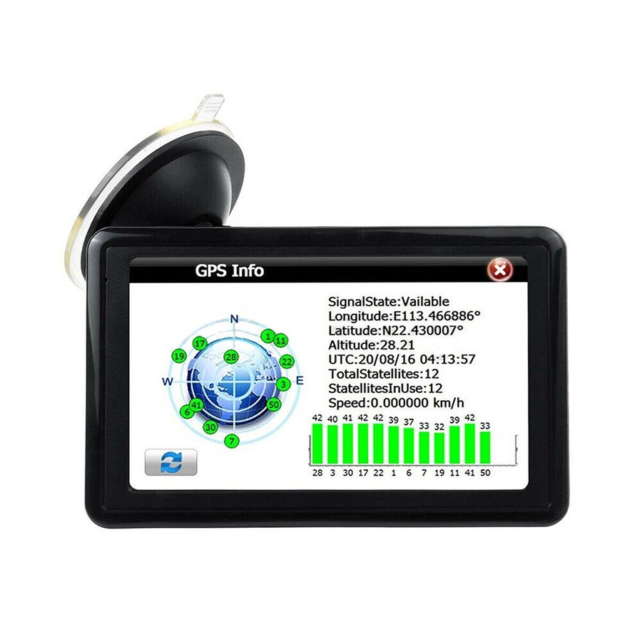 4G Car LCD Navigation GPS Navigator Speedcam Sat Nav Lifetime Map MP3 - 5in