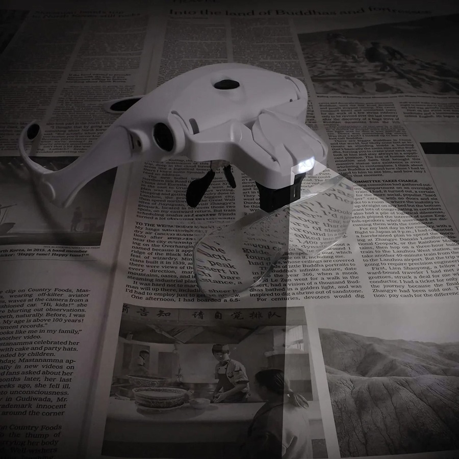 5 Lens Magnifying Glasses with LED Light Head Magnifier USB Chargable