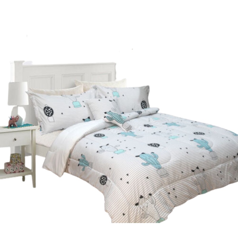 Buy 5 Piece Kids Comforter Set 5pc Childrens Bedding Set Cactus MyDeal