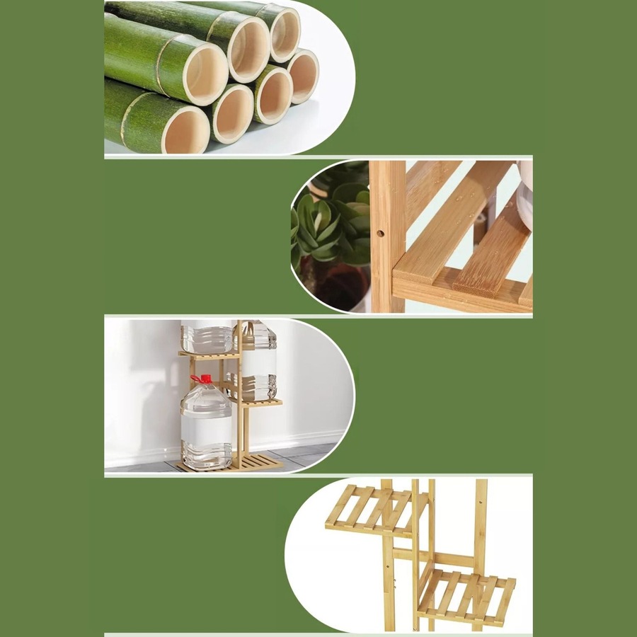 Buy 6 Tier Bamboo Flower Pots Holder Rack Plant Stand Display Corner ...