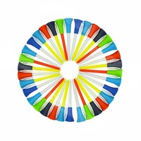 83mm Golf Tees Multi Colour Plastic With Rubber Cushion - 110pcs
