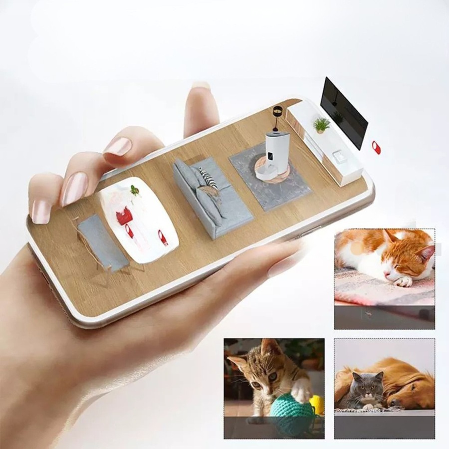Auto Pet Feeder Automatic Video Camera Cat Dog Smart Hd Wifi App Food Dispenser