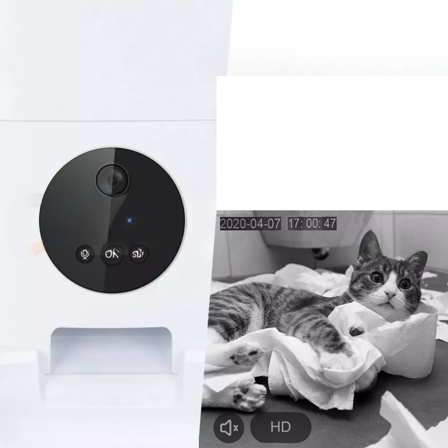 Auto Pet Feeder Automatic Video Camera Cat Dog Smart Hd Wifi App Food Dispenser