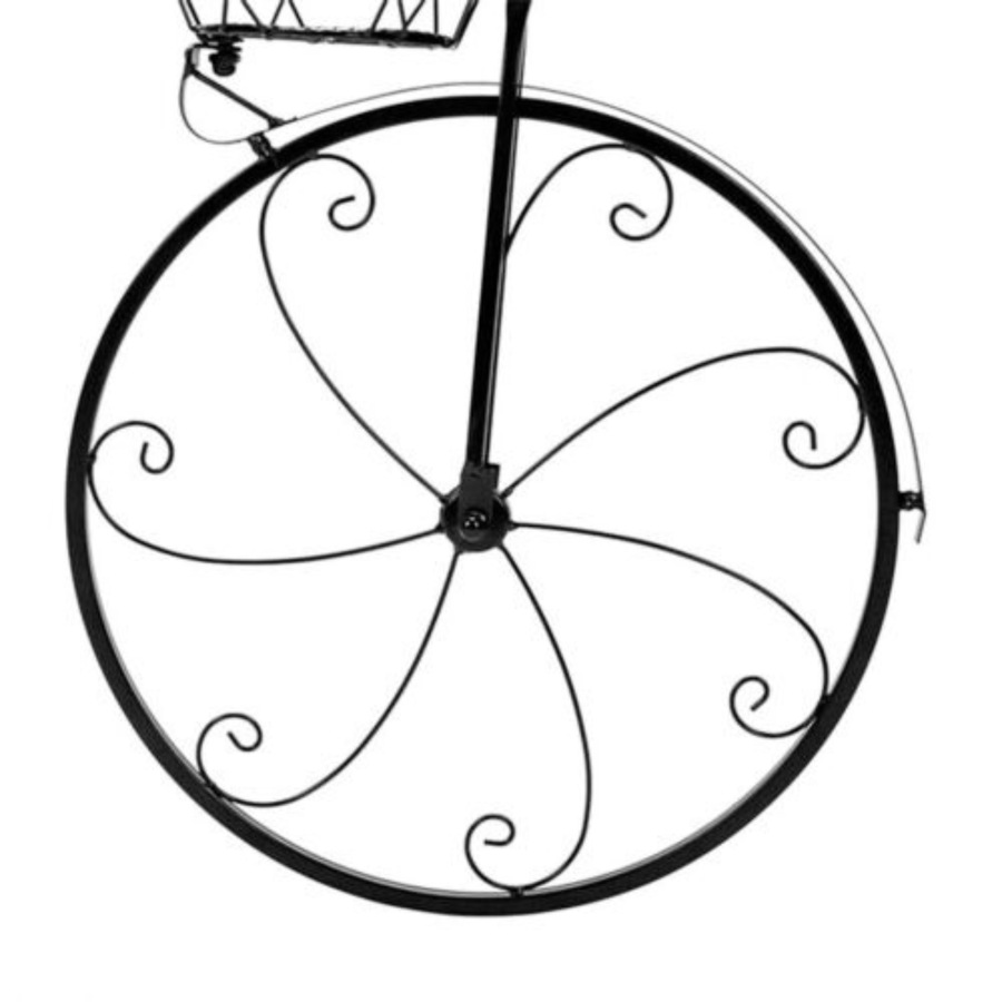 Bicycle Plant Stand Wrought Iron Tricycle Planter Home Garden Patio Decor - 3 Tiers
