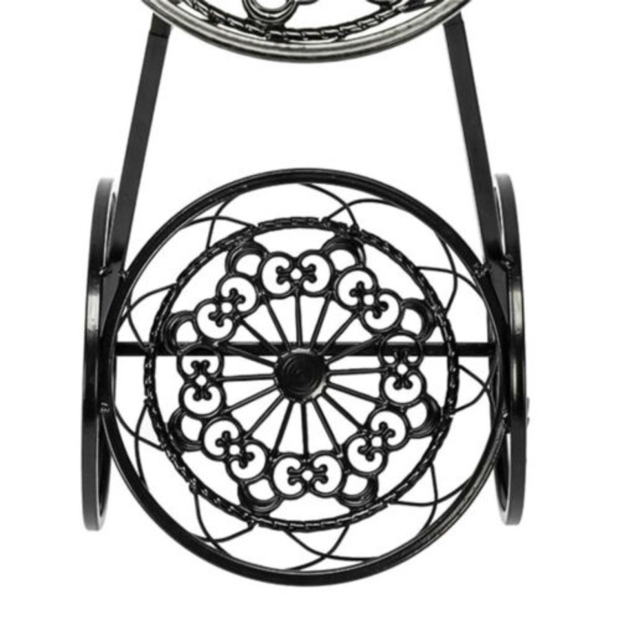 Bicycle Plant Stand Wrought Iron Tricycle Planter Home Garden Patio Decor - 3 Tiers