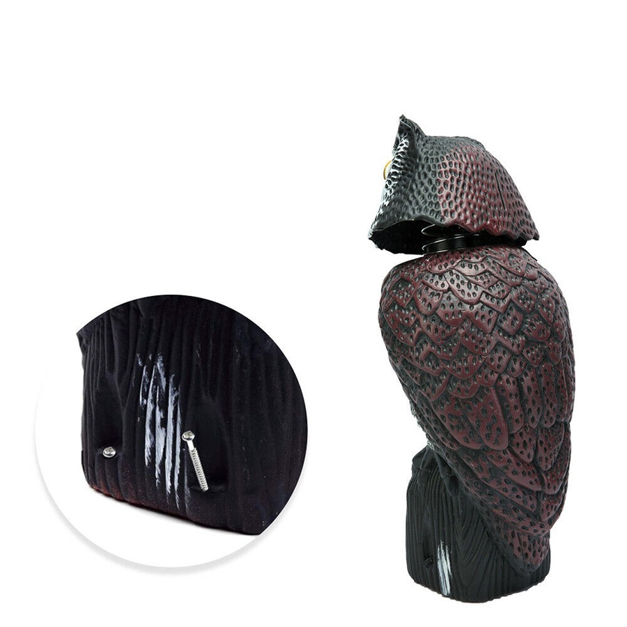 Bird Deterrent Realistic Owl Decoy Pigeon Crows Scarer Scarecrow Repeller Patio