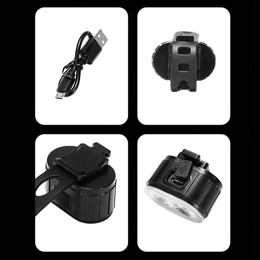 Bright LED Bike Lights Set USB Rechargeable Front Rear Mountain Bicycle Light