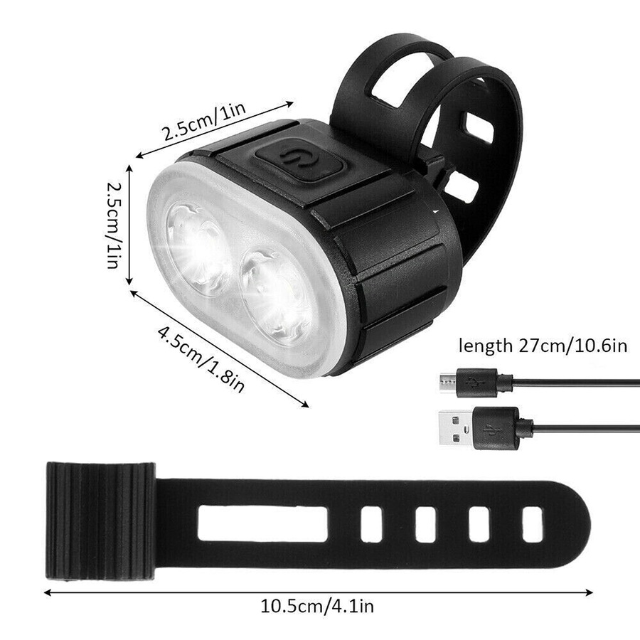 Bright LED Bike Lights Set USB Rechargeable Front Rear Mountain Bicycle Light