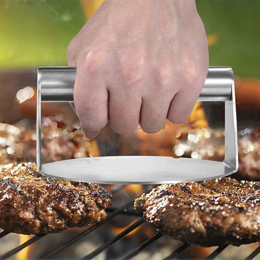 Burger Press Meat Smasher Hamburger No-Rust Steak for Griddle Accessory Home BBQ