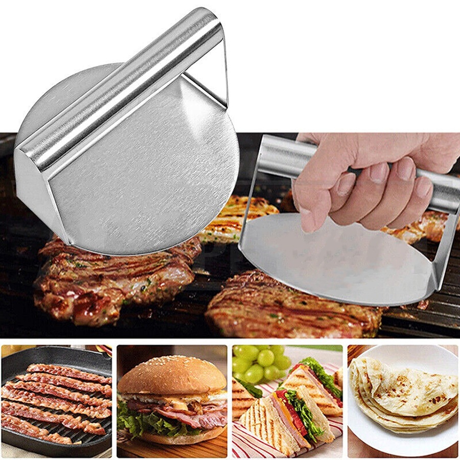 Burger Press Meat Smasher Hamburger No-Rust Steak for Griddle Accessory Home BBQ