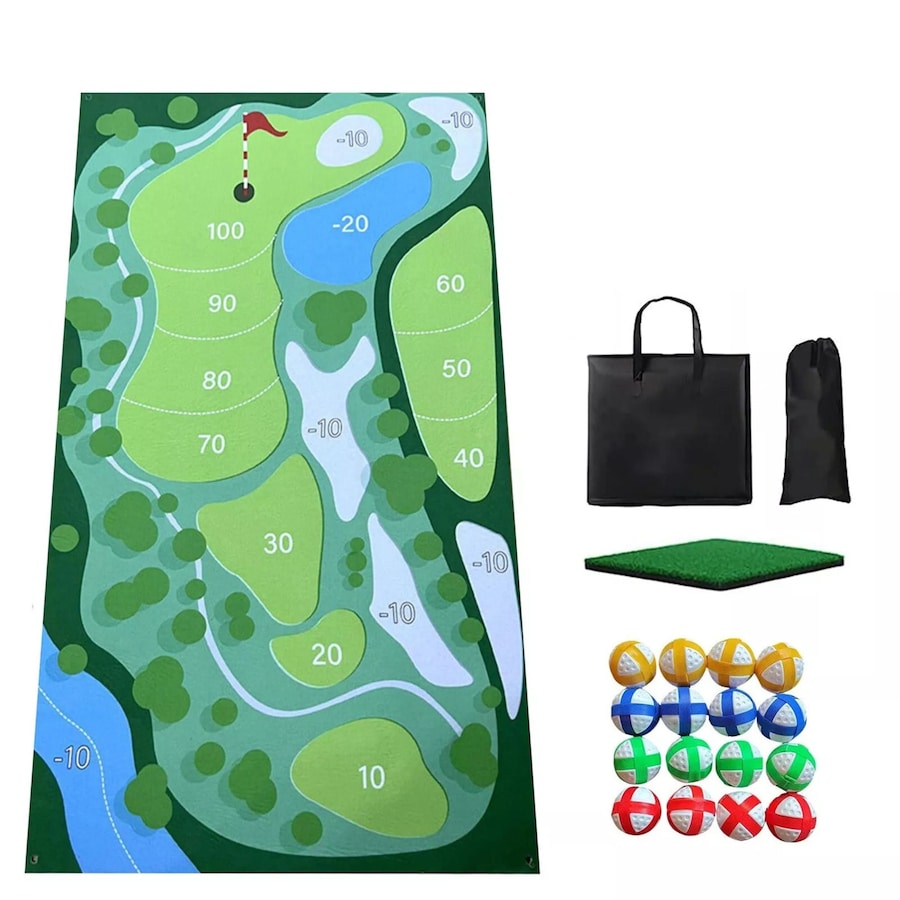 Casual Golf Game Set Indoor Golf Game Mat Chipping Golf Hitting Putting