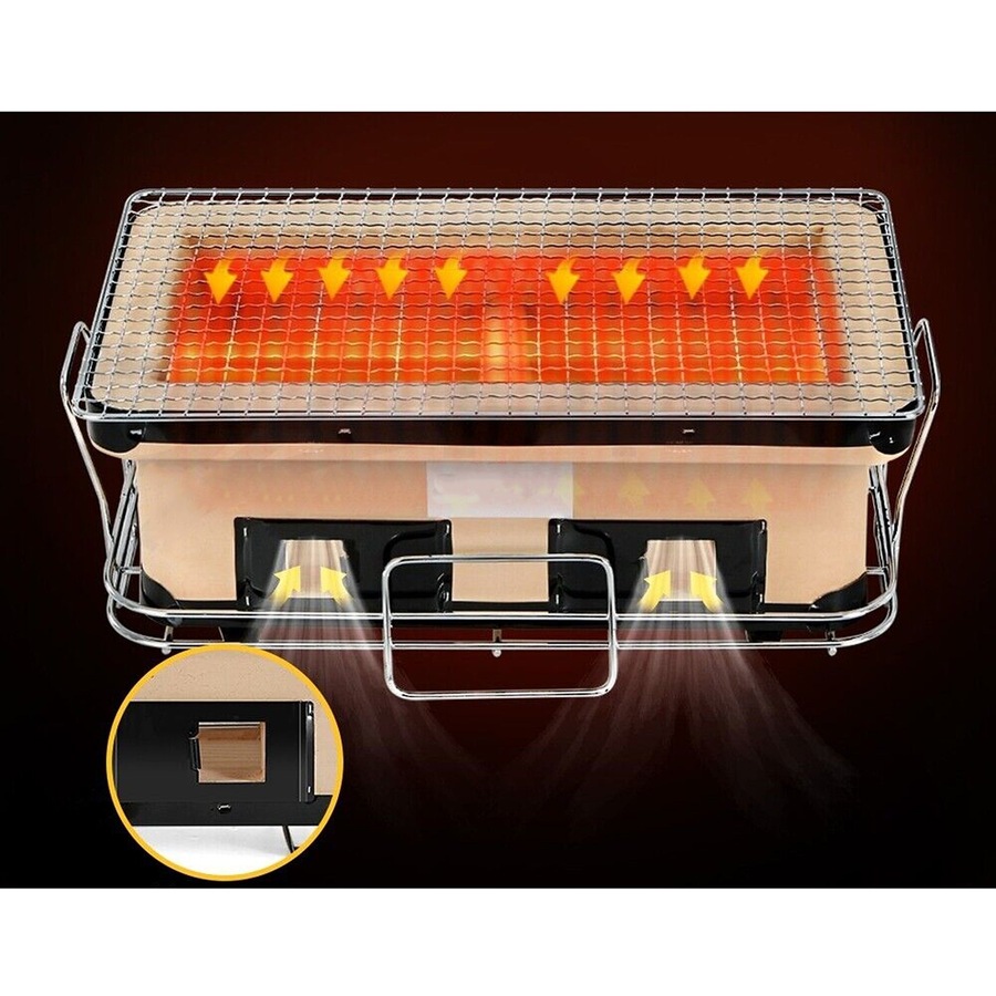 Ceramic BBQ Grill Smoker Hibachi Japanese Tabletop Charcoal Barbecue