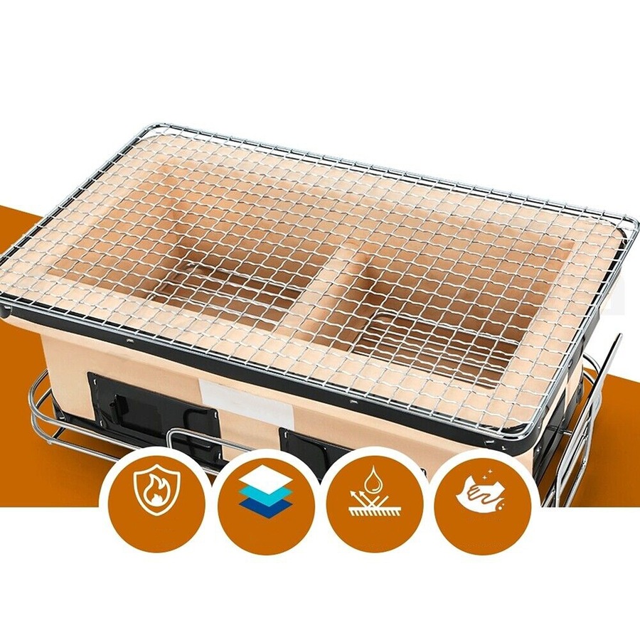 Ceramic BBQ Grill Smoker Hibachi Japanese Tabletop Charcoal Barbecue