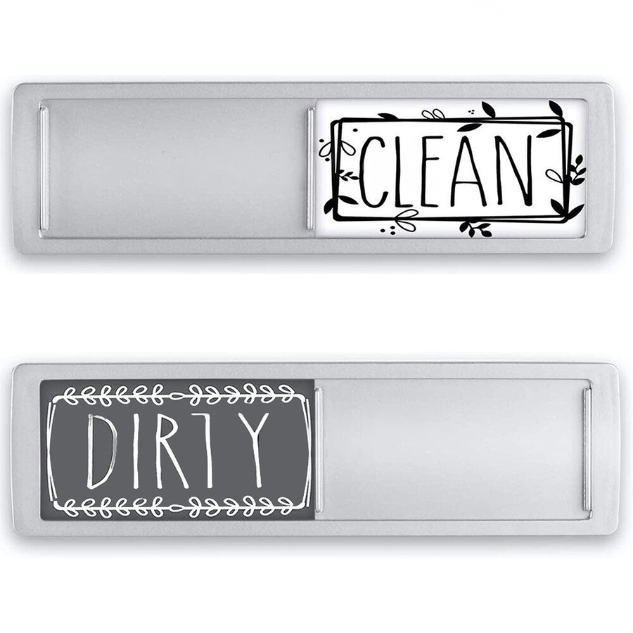 Clean Dirty Dishwasher Magnet Indicator Sign Non-Scratch Simple Sliding Kitchen